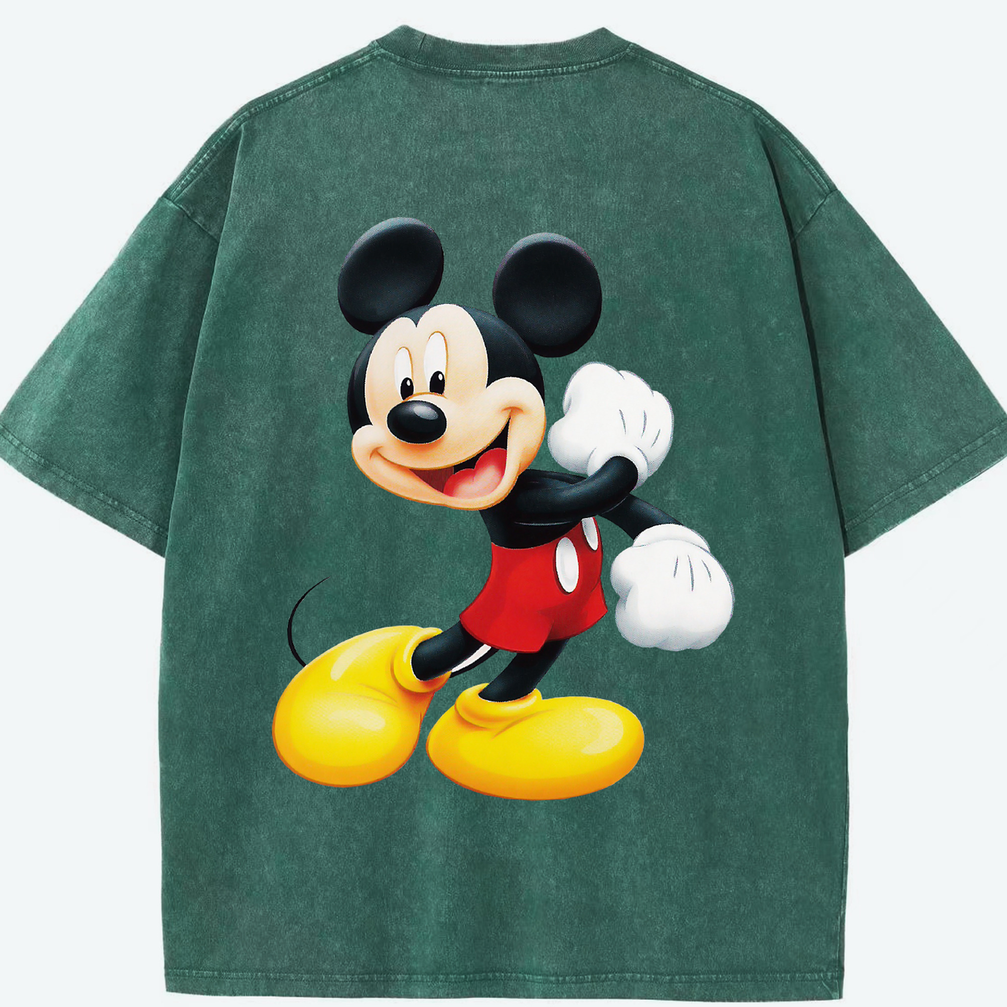 （画像用） ミッキーマウス Mickey Mouse 綿100% ヴィンテージ風 半袖Tシャツ（背面プリント）